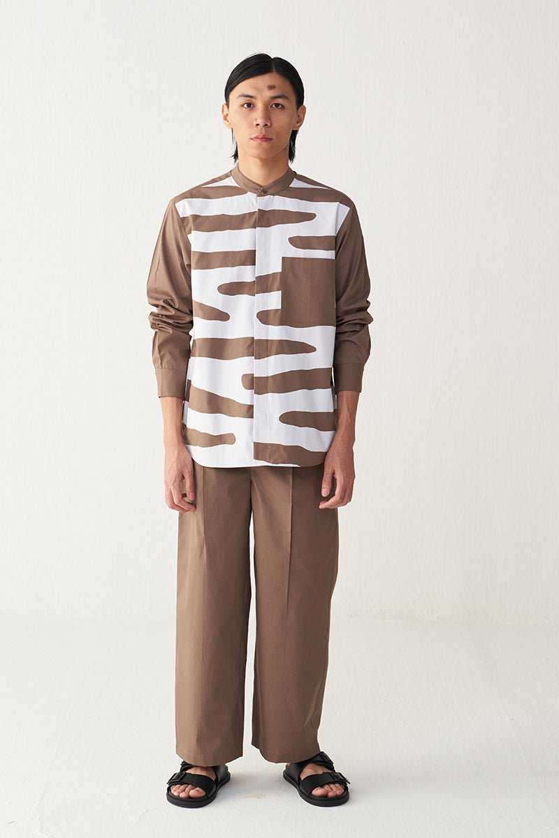 Abstract Appliqué Shirt - Three Clothing