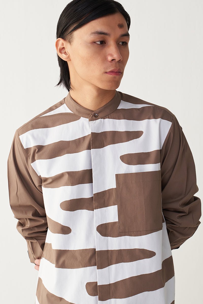 Abstract Appliqué Shirt - Three Clothing