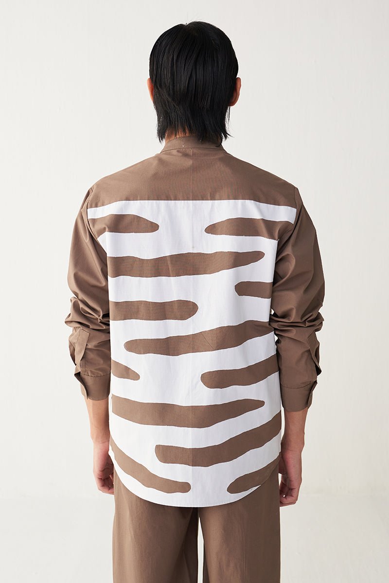 Abstract Appliqué Shirt - Three Clothing