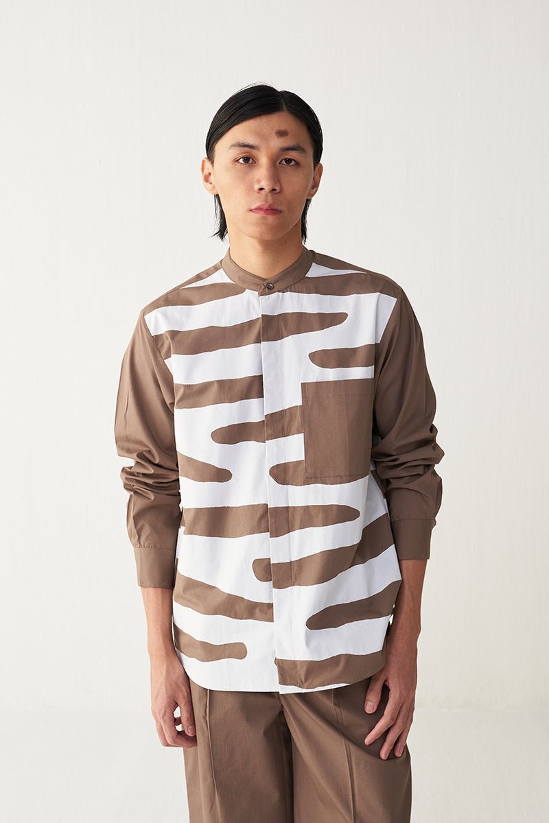 Abstract Appliqué Shirt - Three Clothing