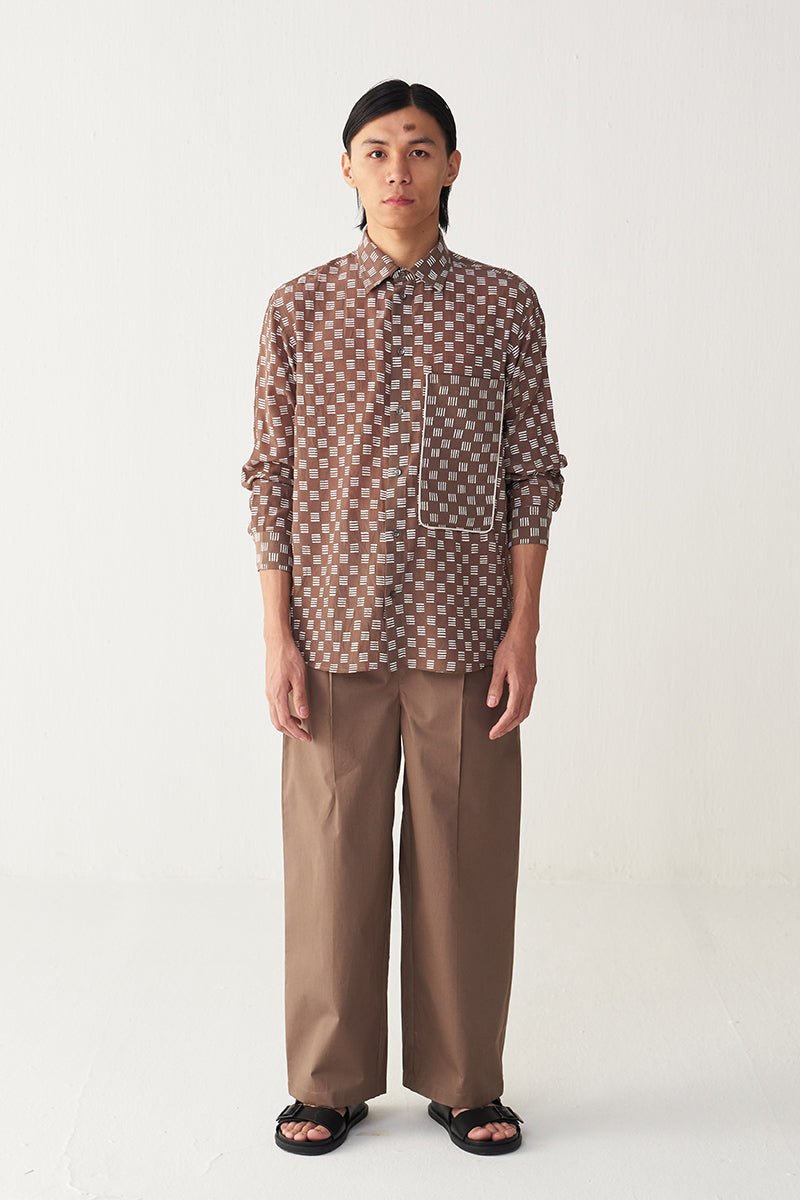 All Over Brick Print Shirt - Three Clothing