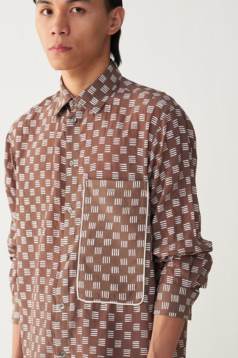 All Over Brick Print Shirt - Three Clothing