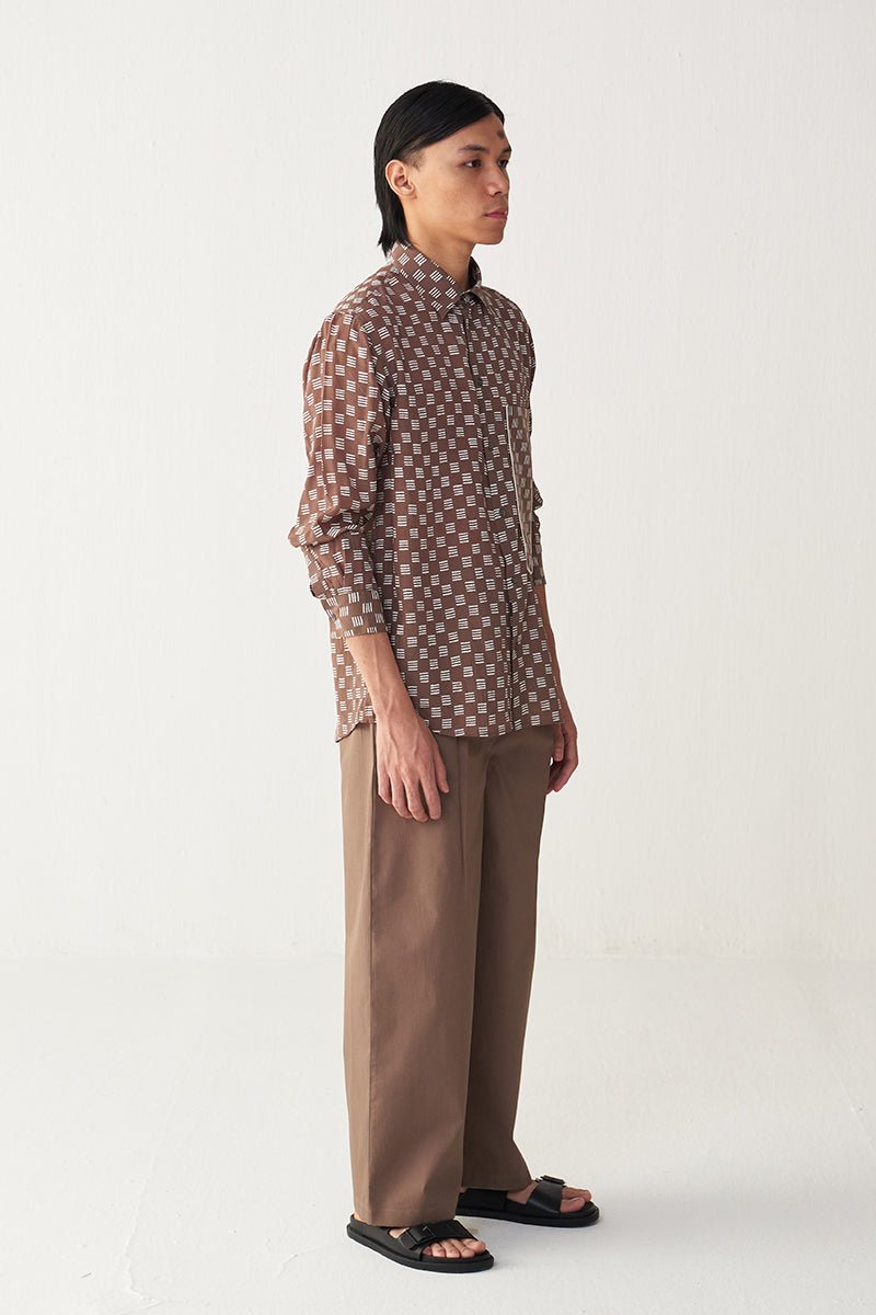 All Over Brick Print Shirt - Three Clothing