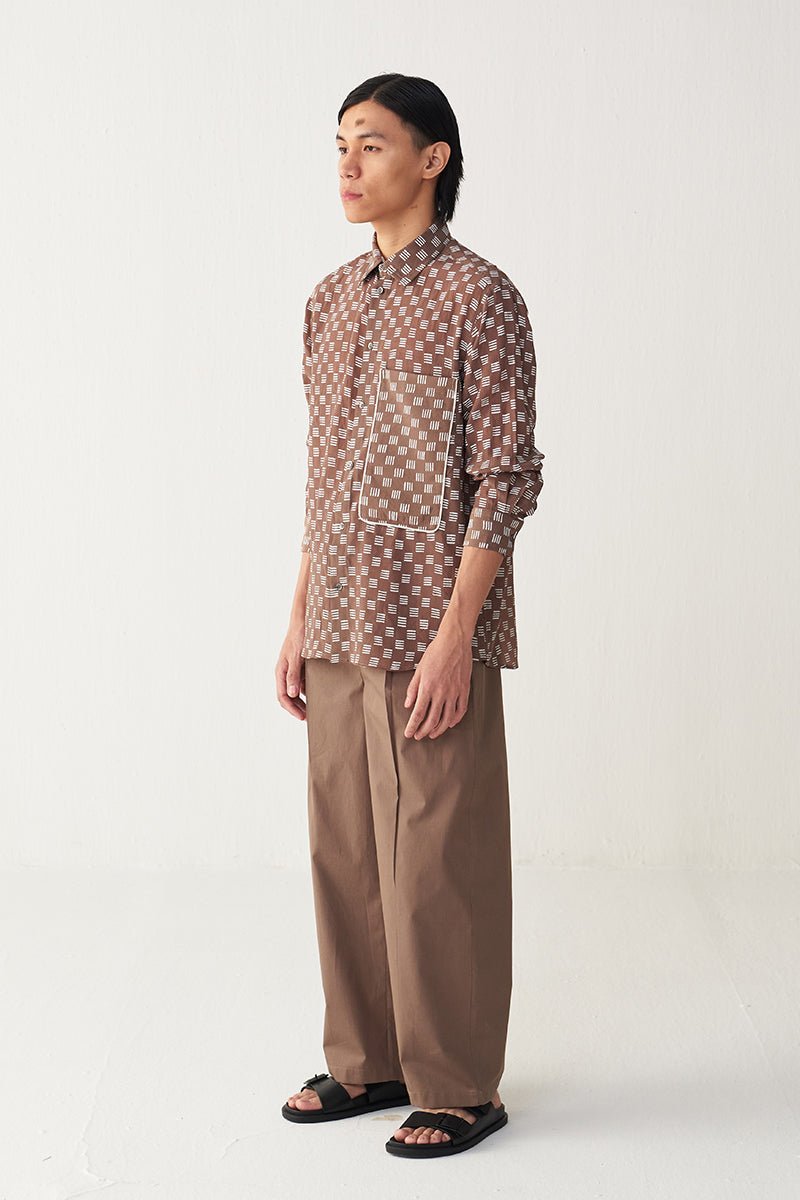 All Over Brick Print Shirt - Three Clothing