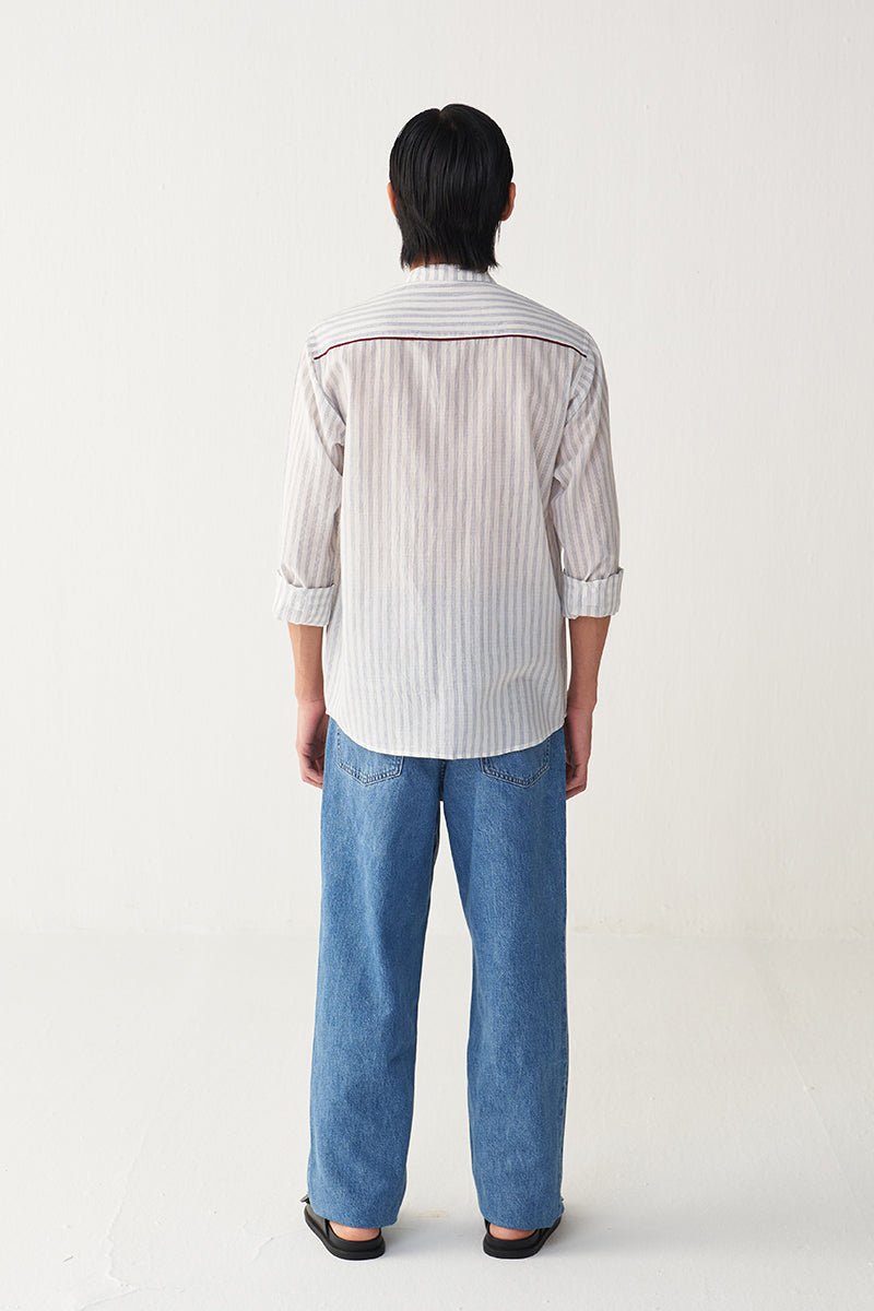 Band Collar Shirt - Three Clothing