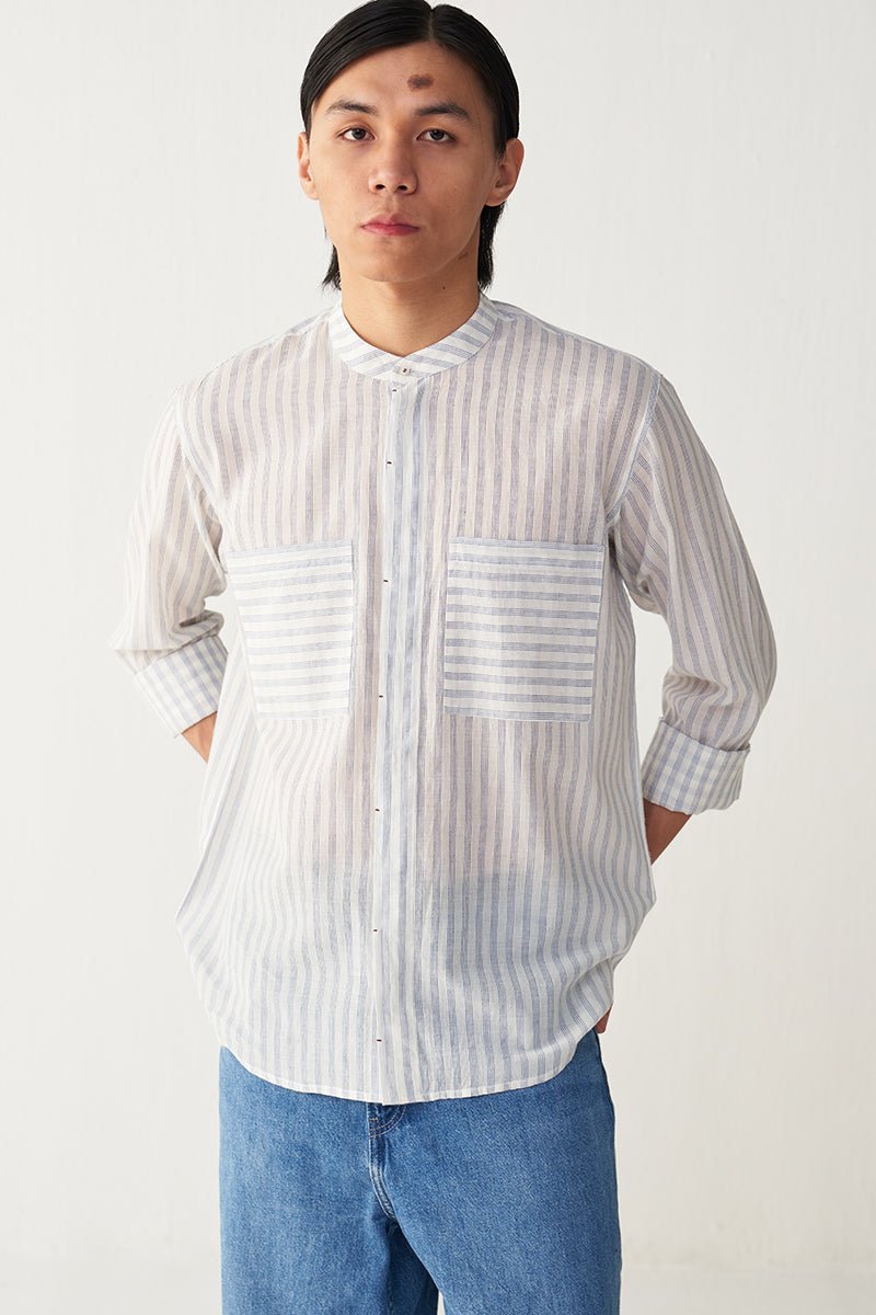 Band Collar Shirt - Three Clothing