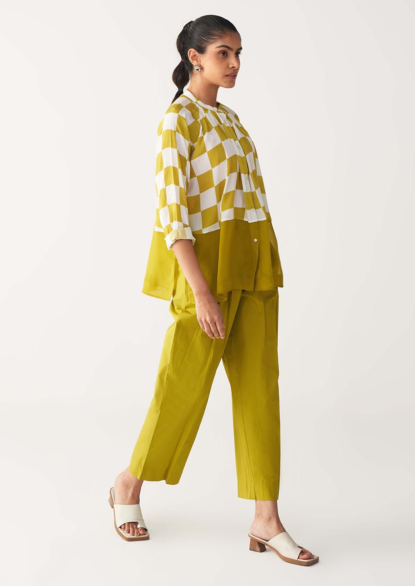 Checkered Peasant Top - Three Clothing