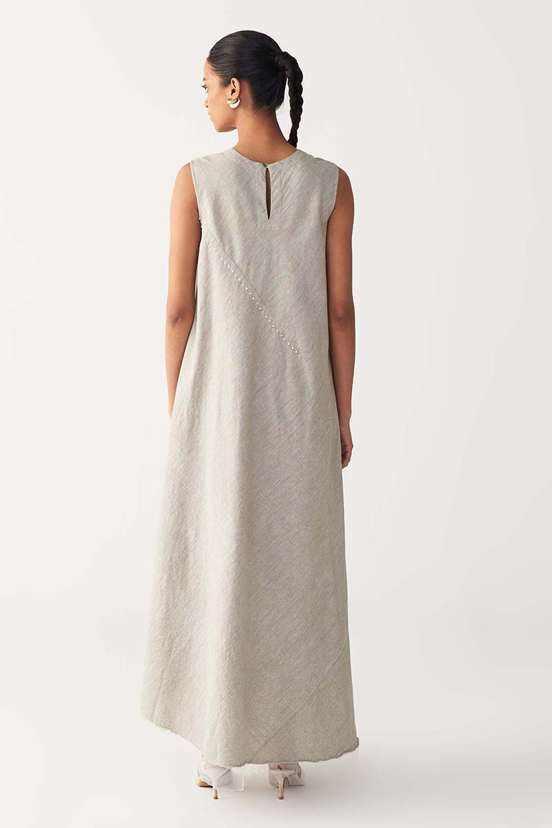 Diagonal Pleat Dress - Three Clothing
