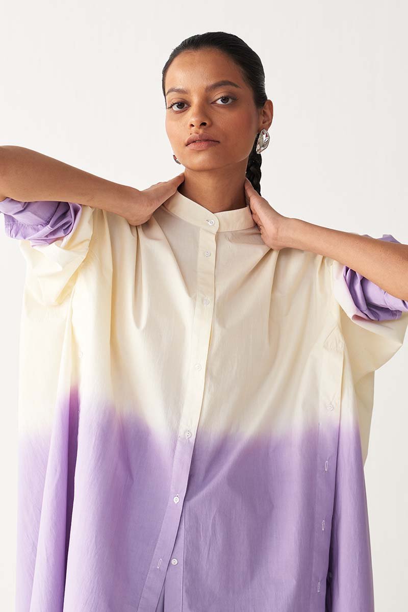 Dip Dye Side Button Tunic - Three Clothing