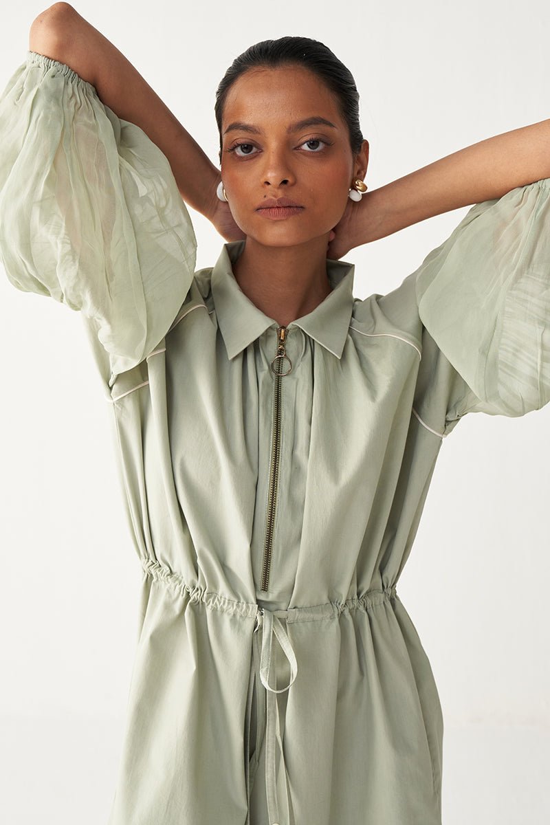 Drawstring Panel Dress - Three Clothing