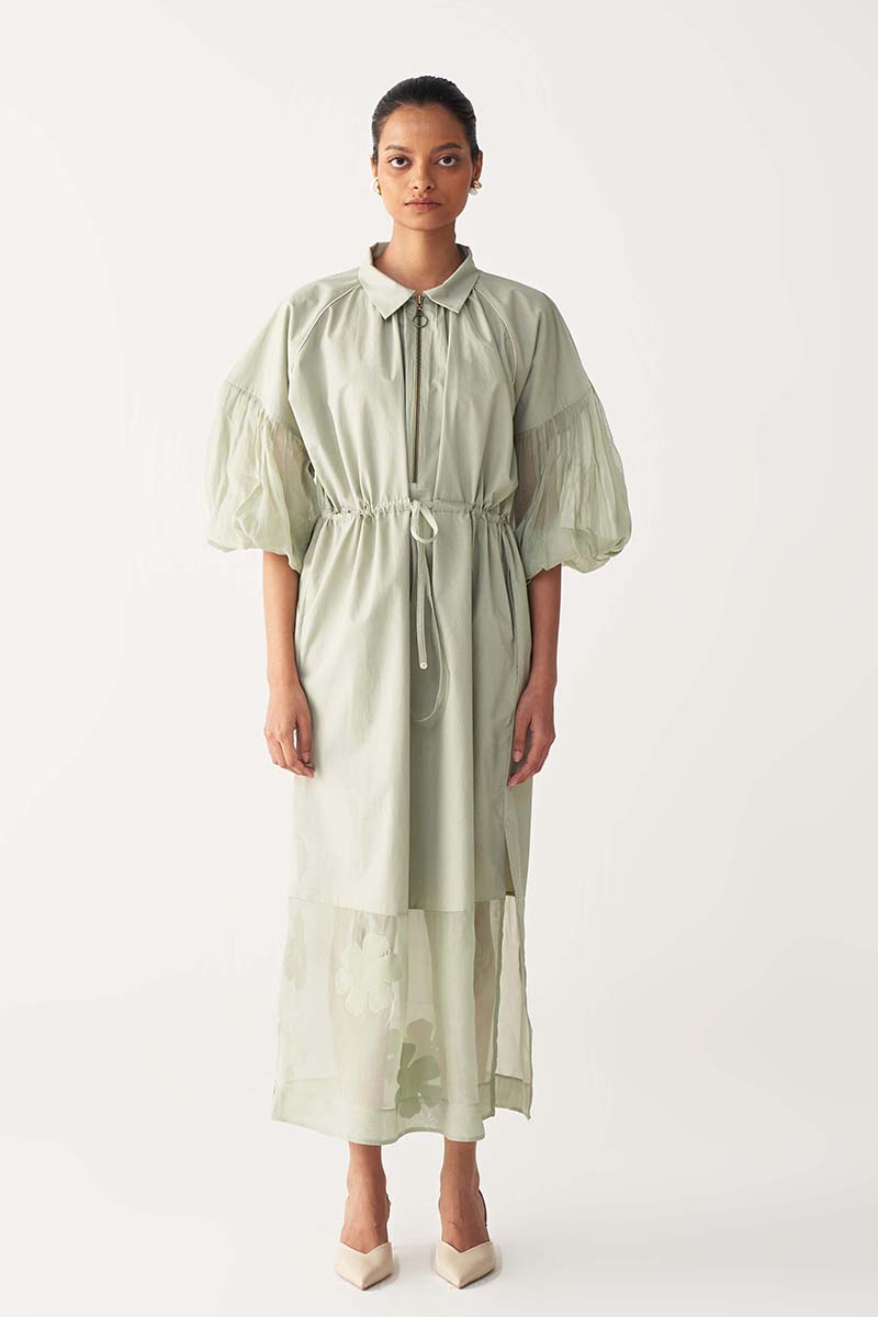 Drawstring Panel Dress - Three Clothing