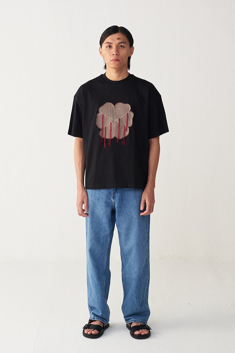 Floral Fringe Patch T-Shirt - Three Clothing