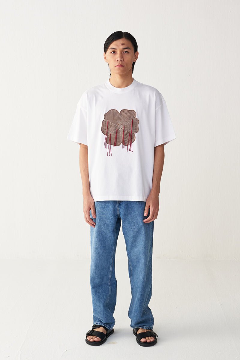 Floral Fringe Patch T-Shirt - Three Clothing