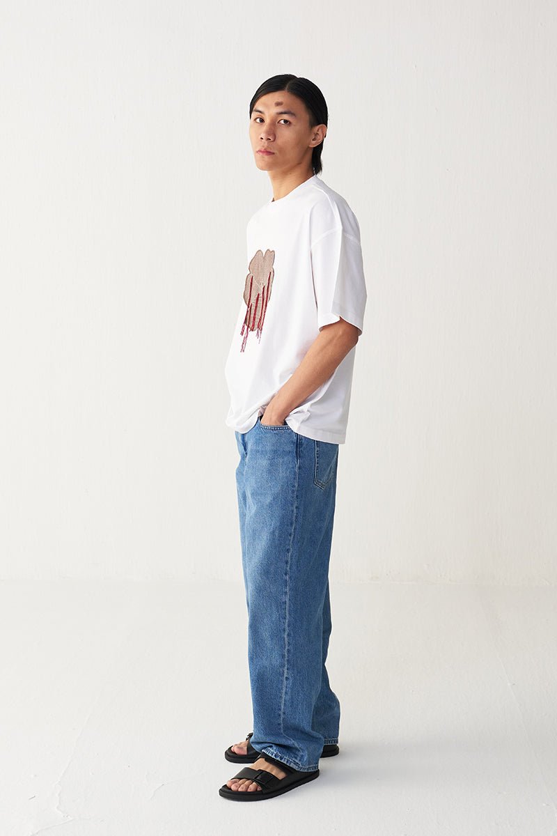 Floral Fringe Patch T-Shirt - Three Clothing