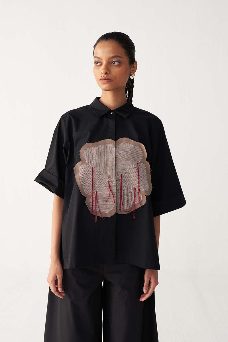 Floral Fringe Shirt - Three Clothing