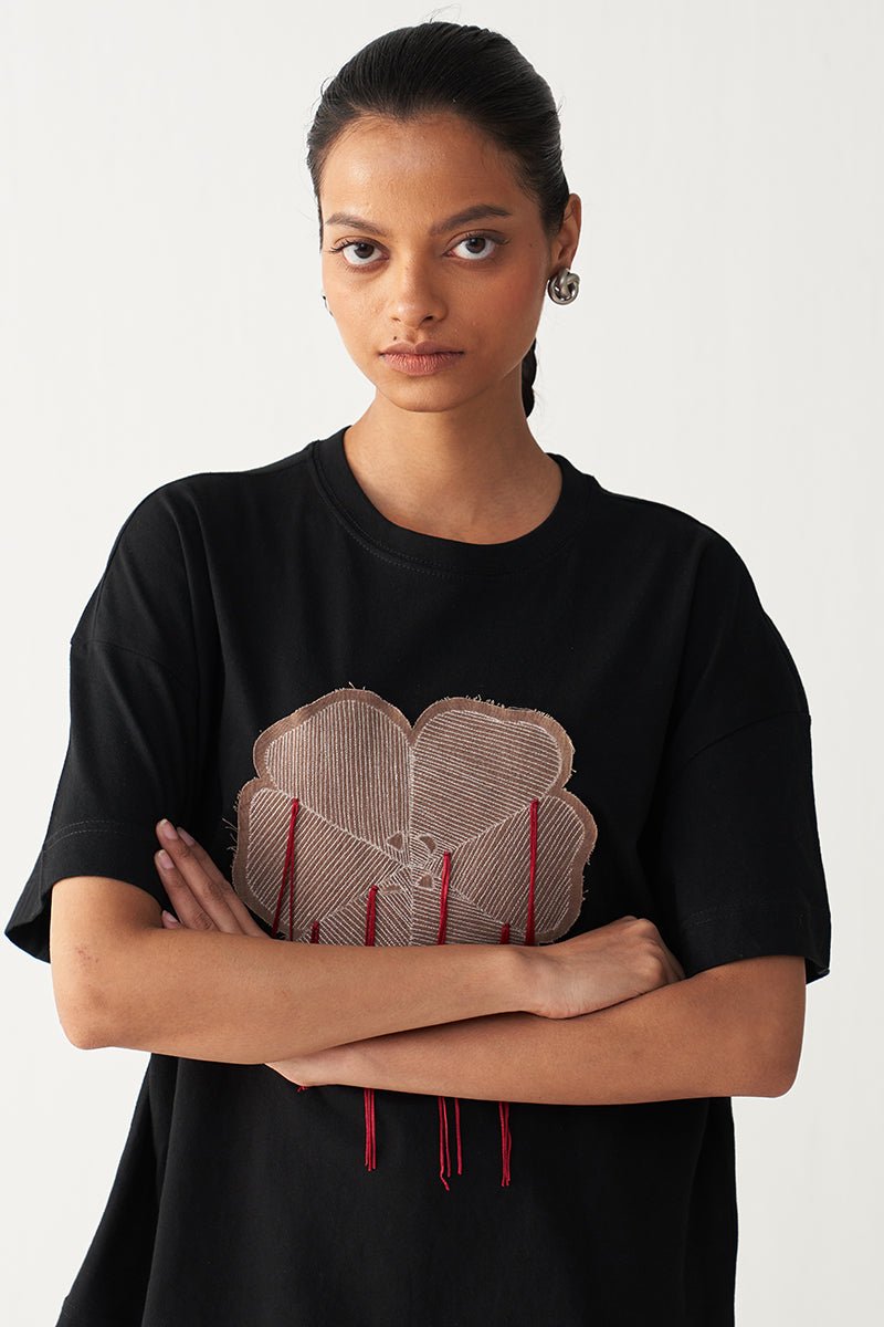 Floral Fringe T-Shirt - Three Clothing