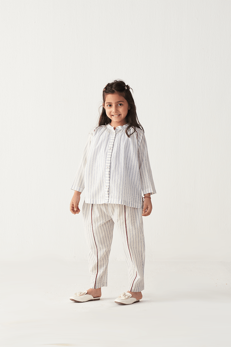 Gather Neck Shirt (Co - Ord) - Three Clothing