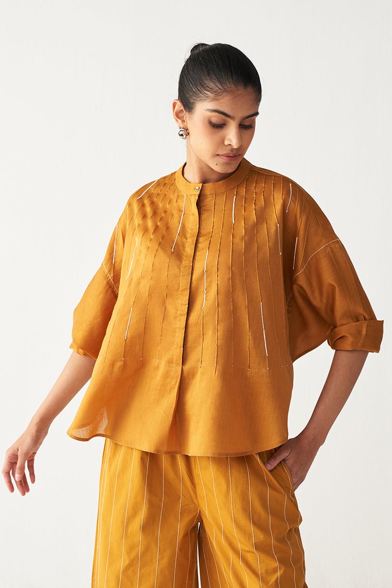 Pintuck Bat Sleeve Top - Three Clothing