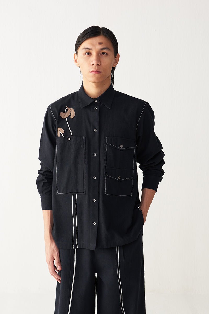 Poppy Appliqué Shirt - Three Clothing