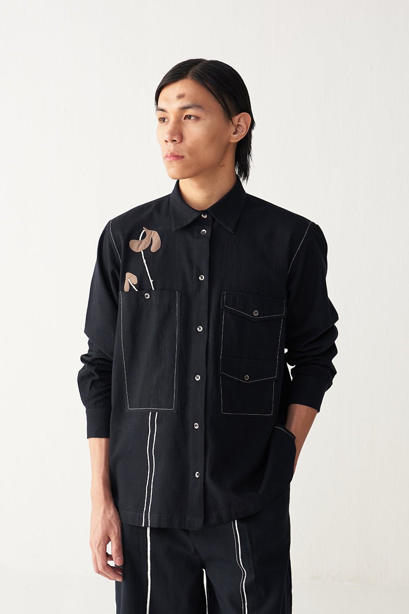 Poppy Appliqué Shirt - Three Clothing