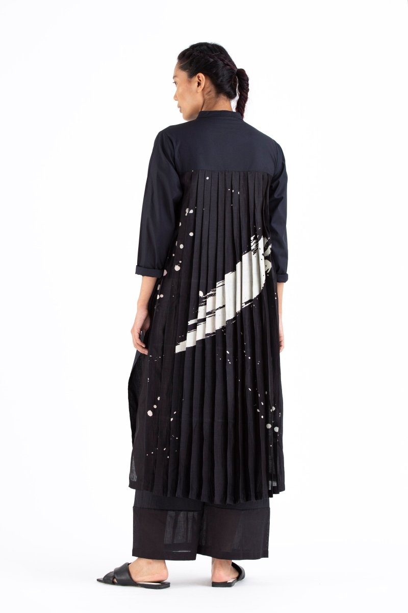 Back Pleat Jacket Co-ord-Black - Three