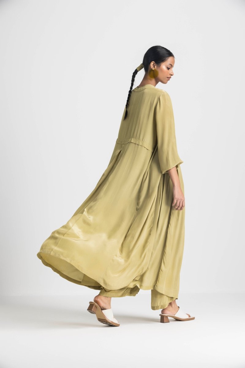 Back Yoke Jacket Co-ord - Moss Green (Set of 3) - Three