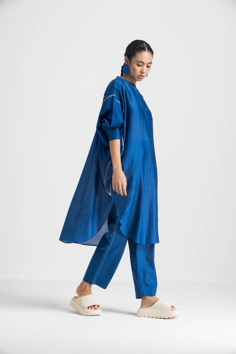 Bat Sleeve Shirt Co-ord - Electric Blue - Three