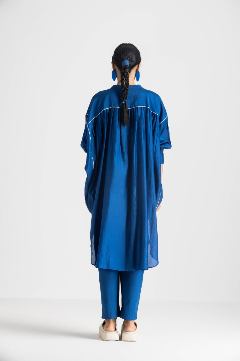 Bat Sleeve Shirt Co-ord - Electric Blue - Three