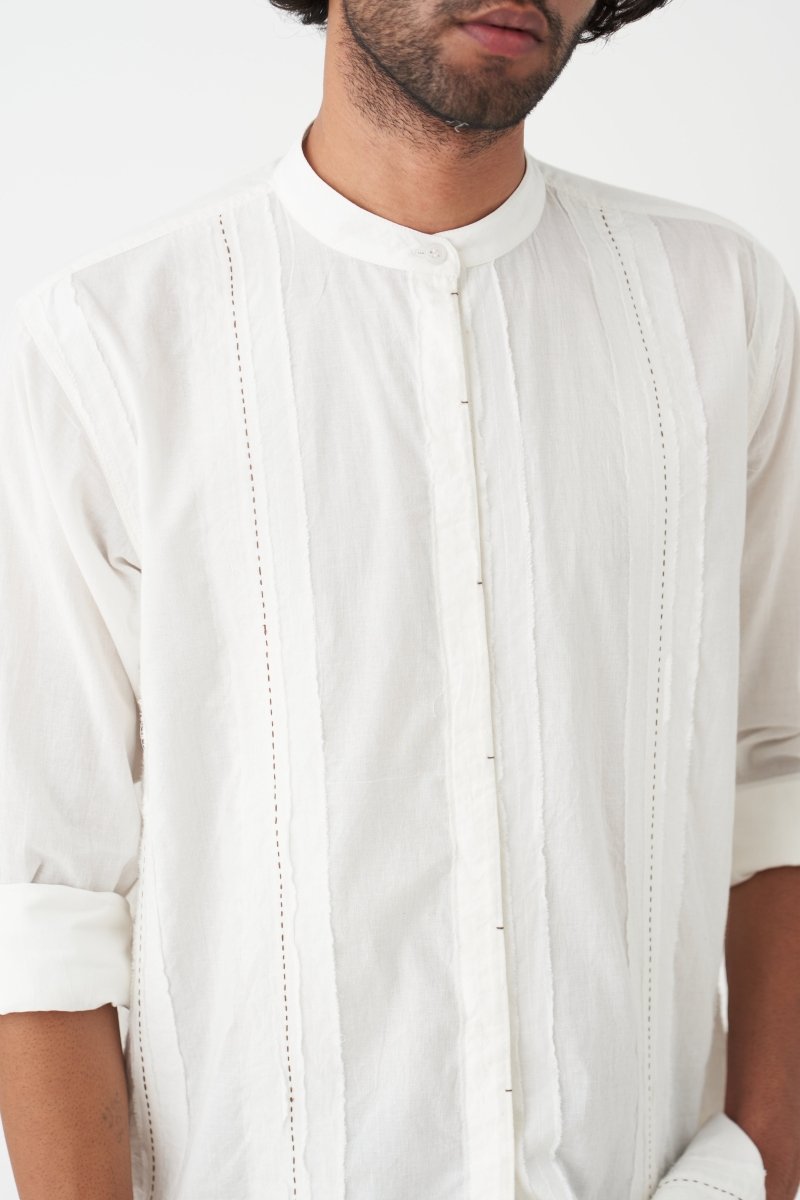 Cedar EMB. Shirt Co-ord - White - Three