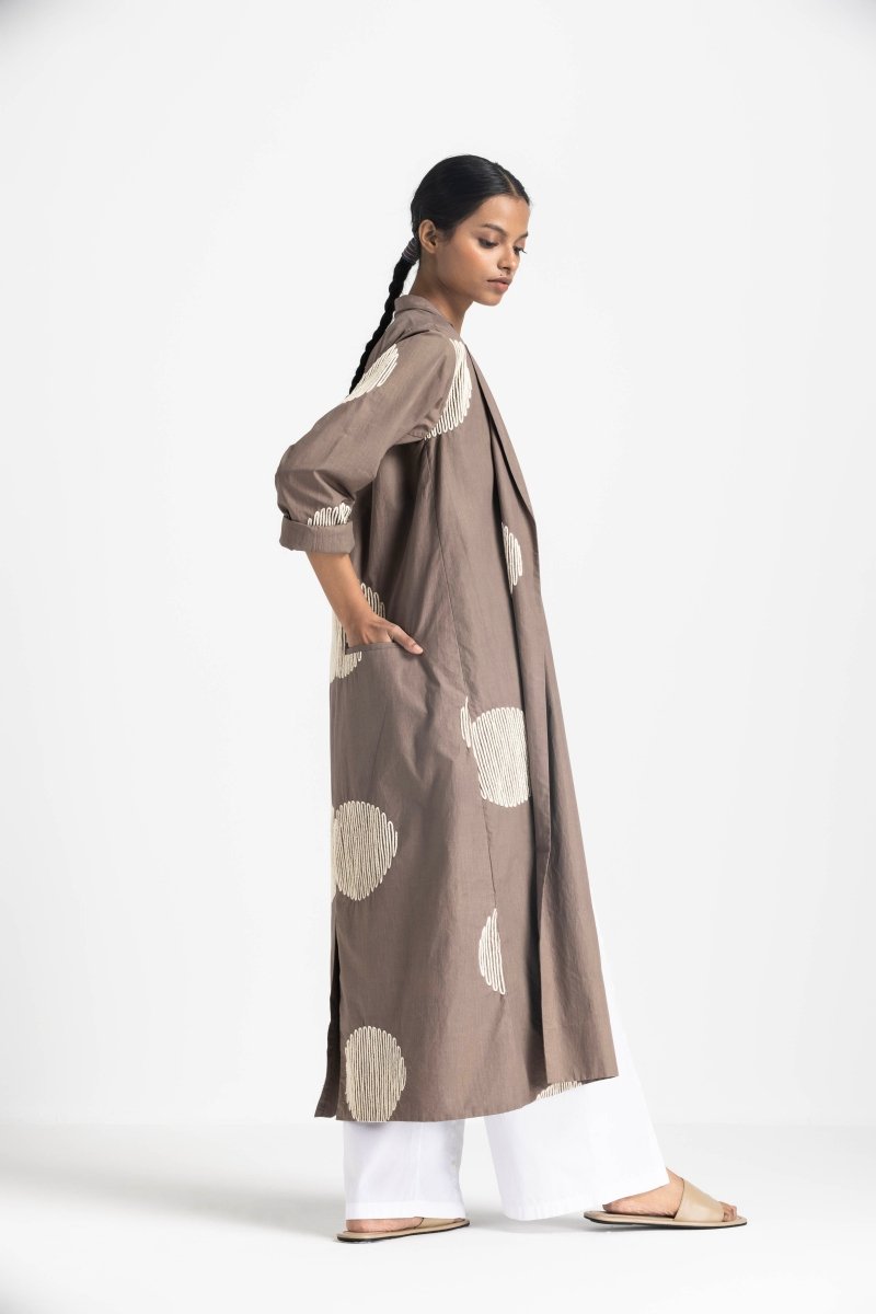 Circle Wave Emb. Jacket Co-ord - Cedar (Set of 3) - Three