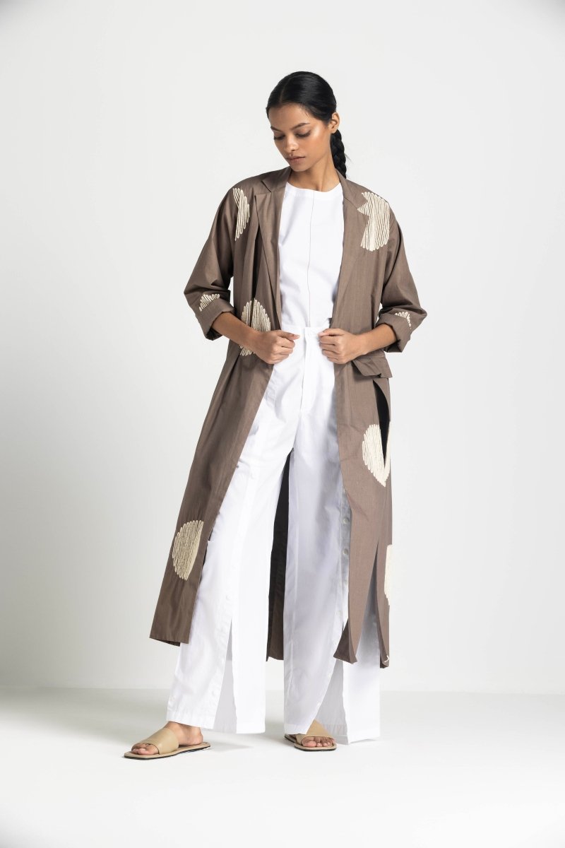 Circle Wave Emb. Jacket Co-ord - Cedar (Set of 3) - Three