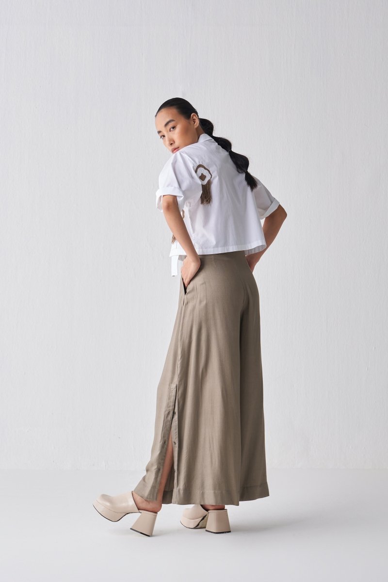 Crop Fringe Top Co ord - White - Three