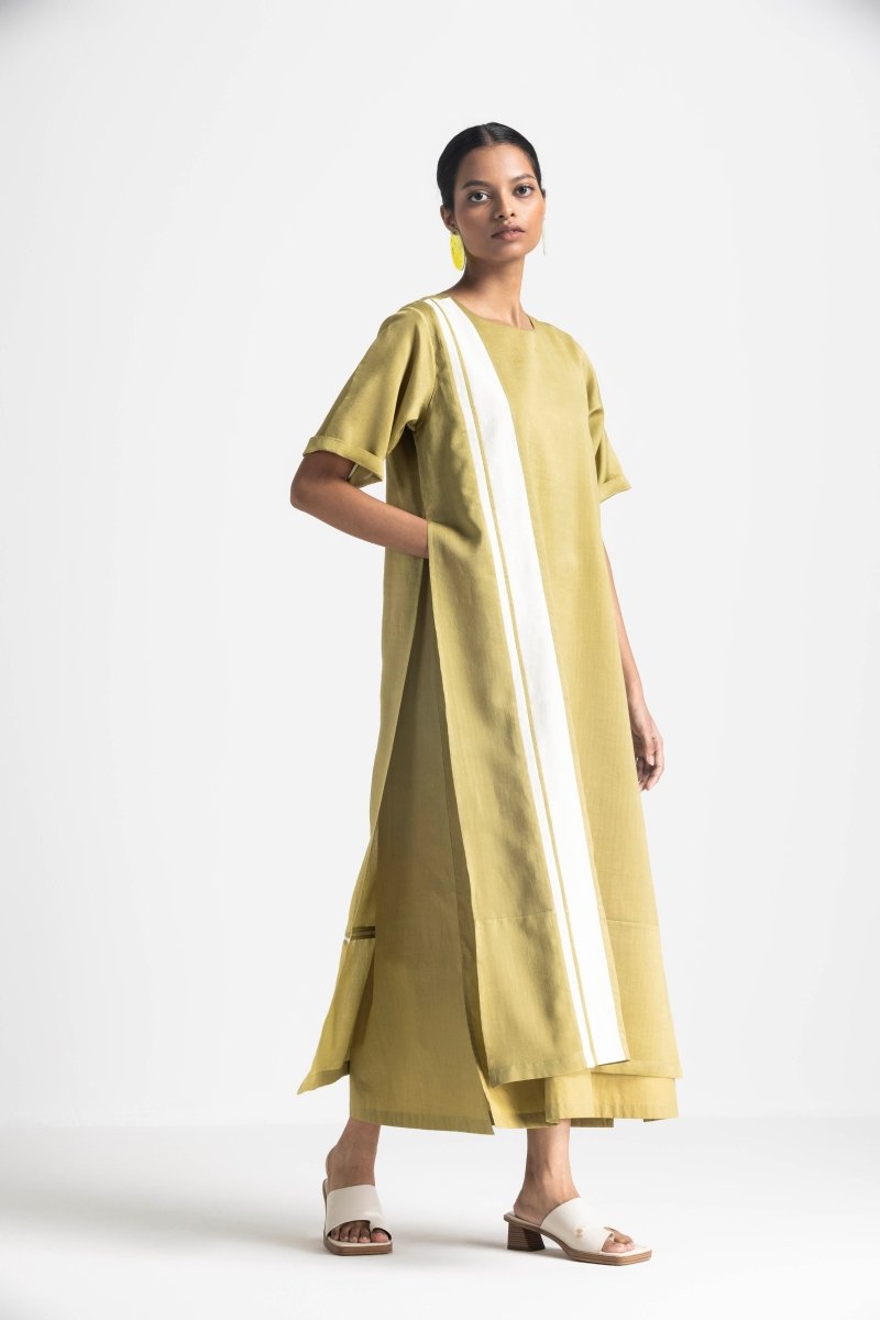 Double Layer Dress - Moss Green - Three