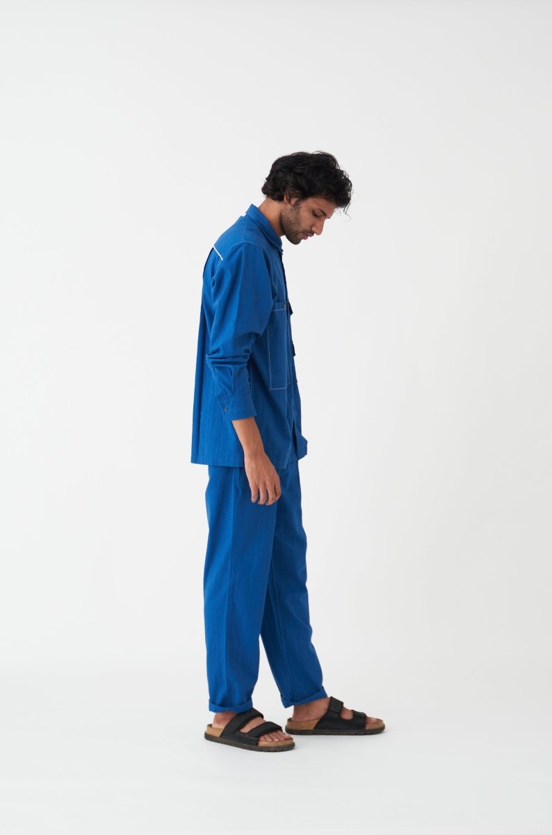 Double Patch Pocket Shirt - Electric Blue - Three