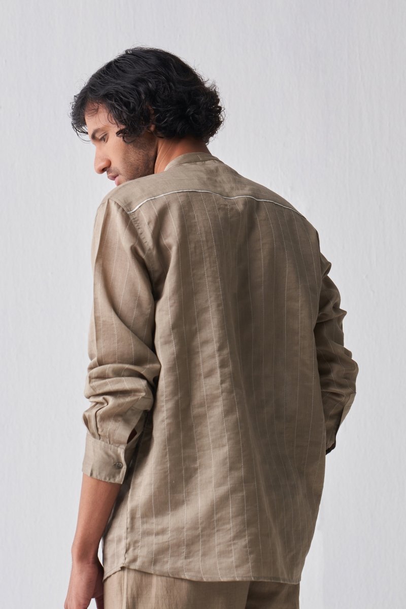 Embroidered Shirt - Sage - Three