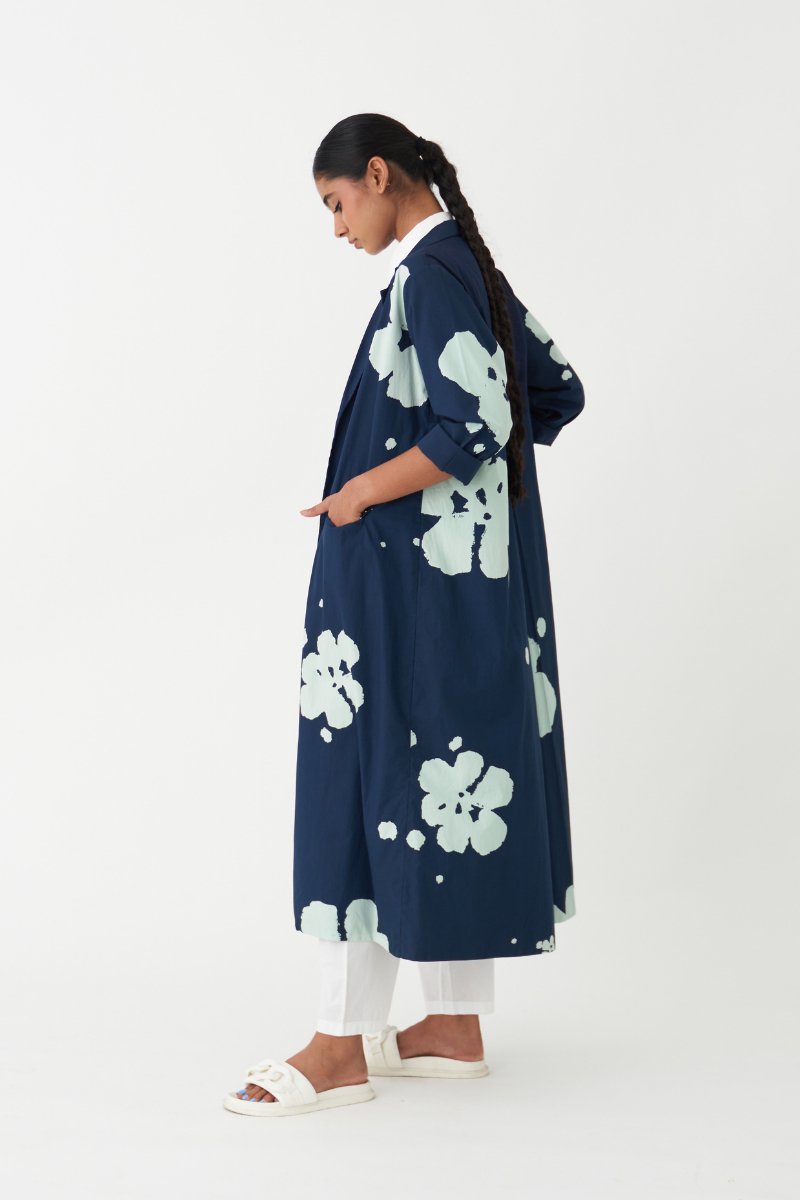 Floral Jacket - Navy - Three