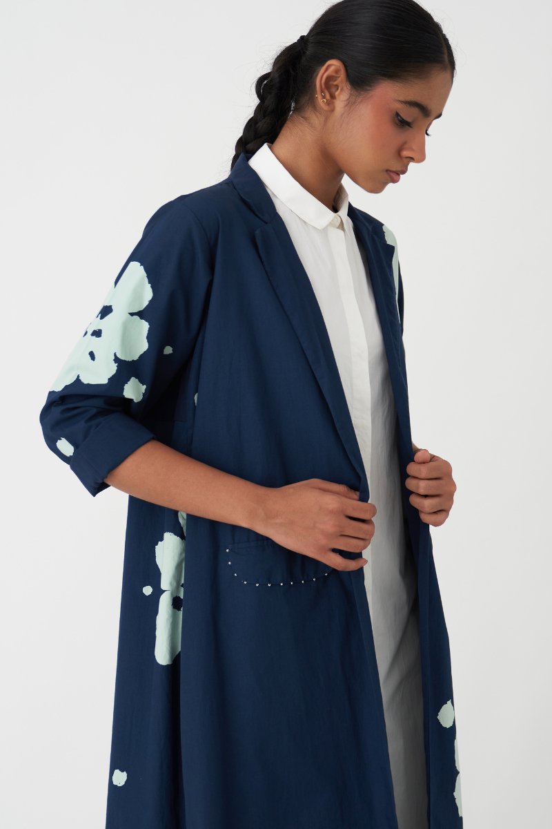 Floral Jacket - Navy - Three