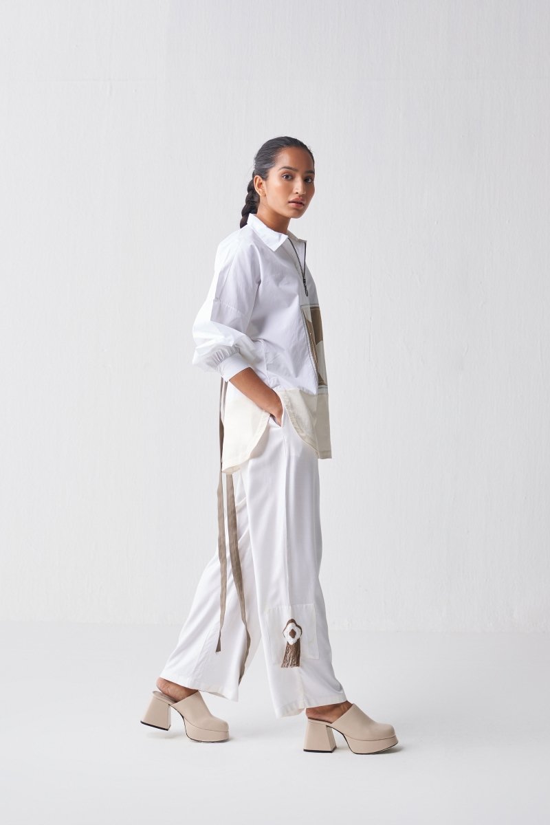 Fringe Cargo Bottom - White - Three