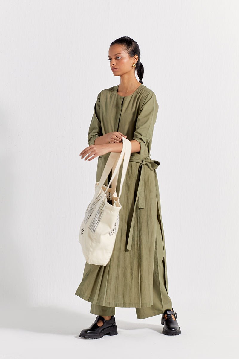 Front Pleat Jacket - Sap Green - Three