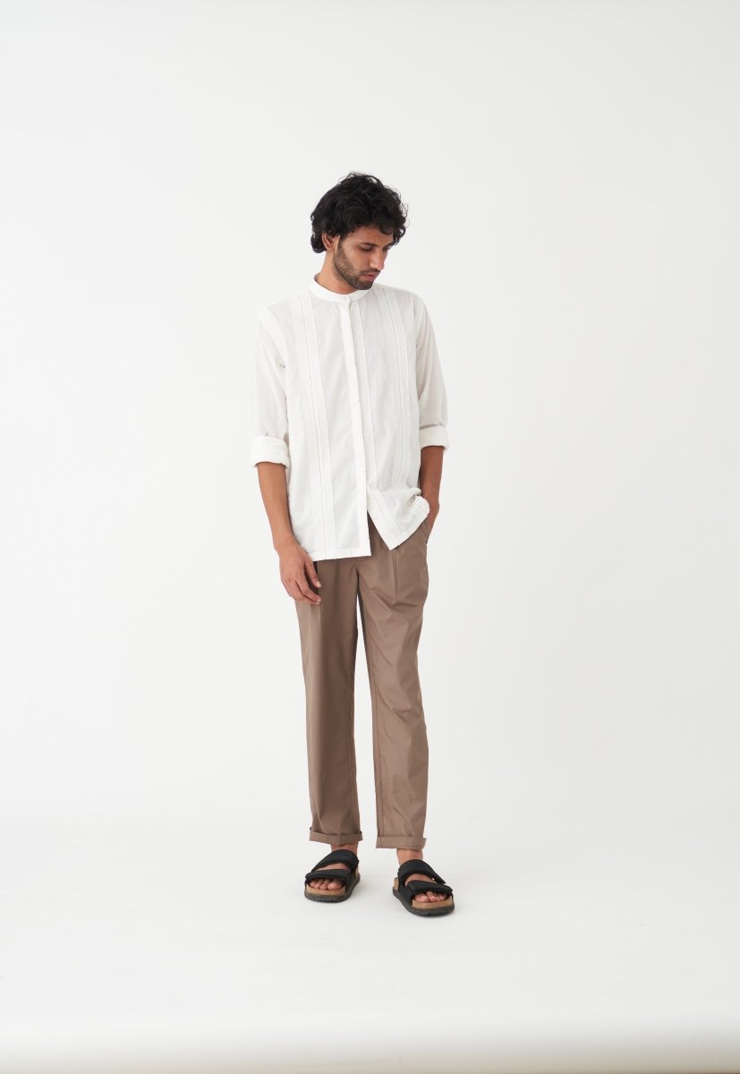Front Pleat Pant - Cedar - Three