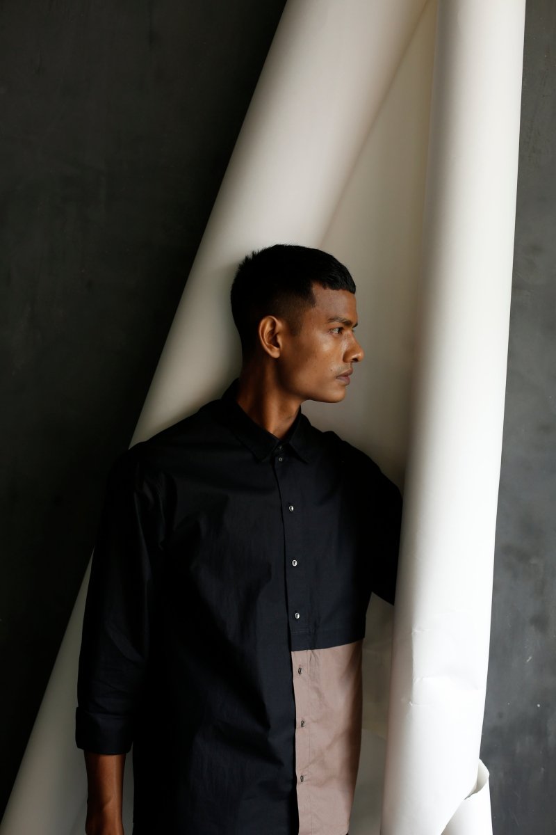 Front Pocket Shirt- Black - Three