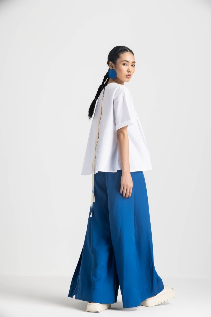Inverted Box Pleat Bottom - Electric Blue - Three