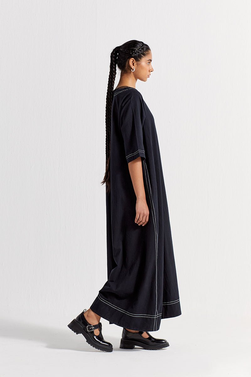 Jumpsuit (With Net Slip) - Black - Three