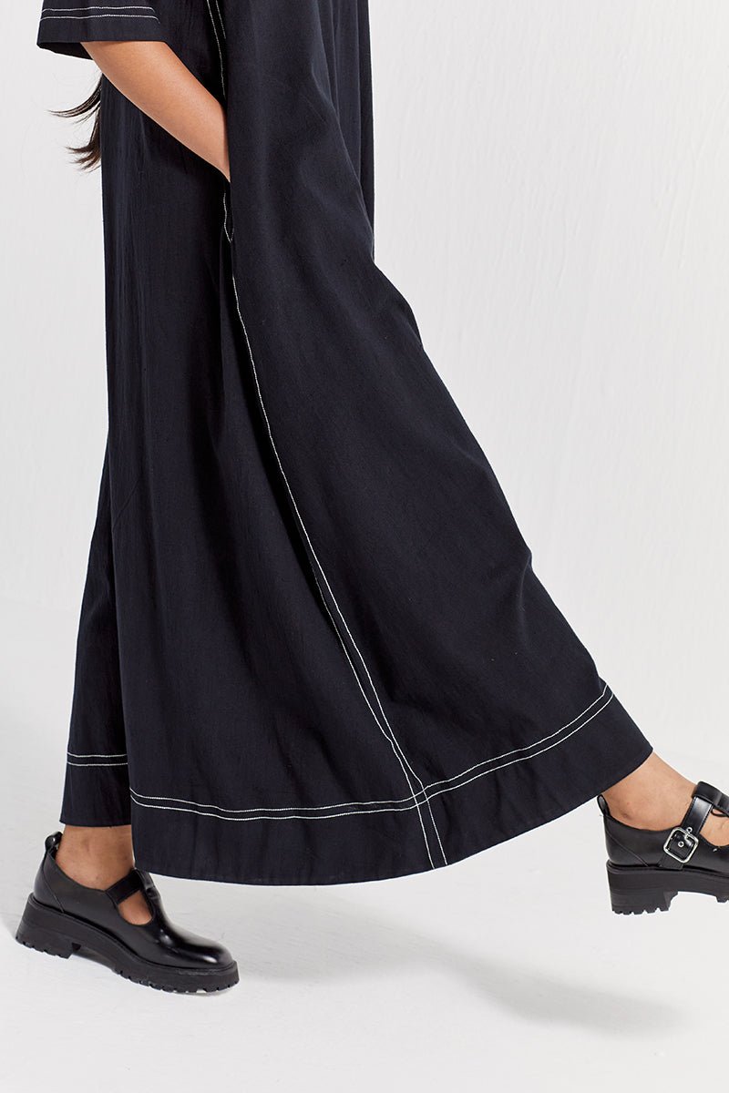 Jumpsuit (With Net Slip) - Black - Three