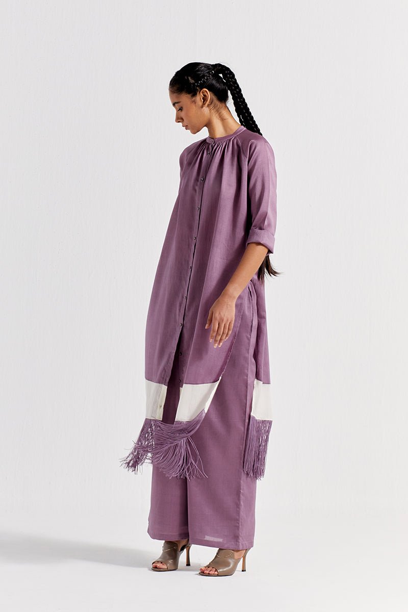 Panel Gather Neck Shirt (Set of 2) - Lilac - Three