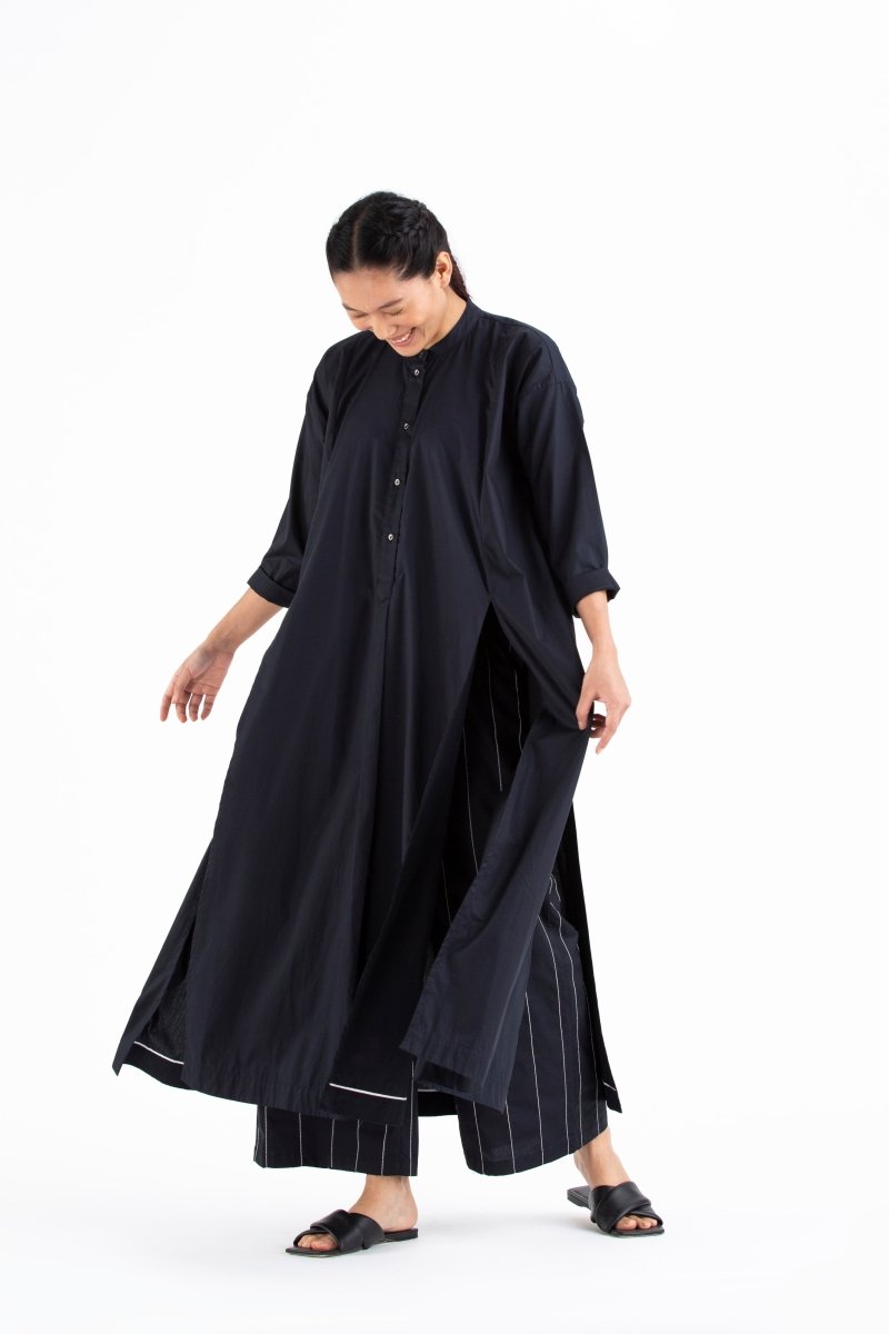 Panel Slit Shirt Co-Ord- Black - Three