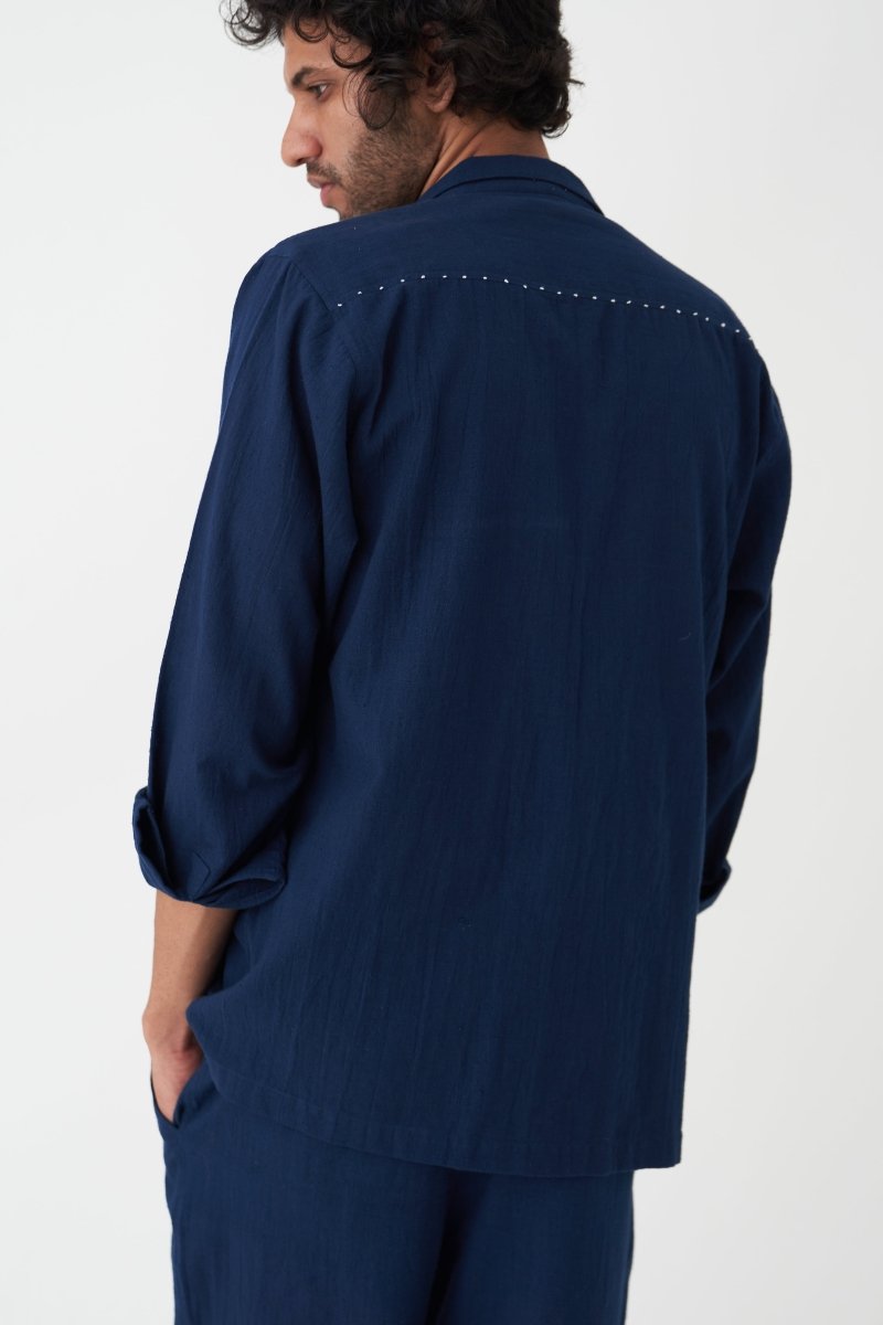 Patch Pocket Shacket- Navy - Three