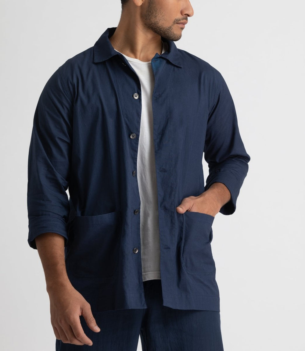 Patch Pocket Shirt- Navy - Three