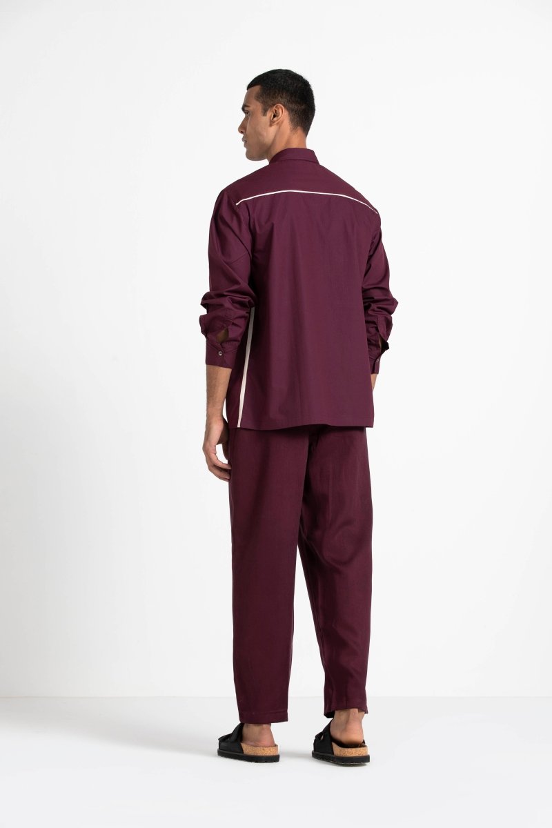 Patch Pocket Shirt Wine - Three