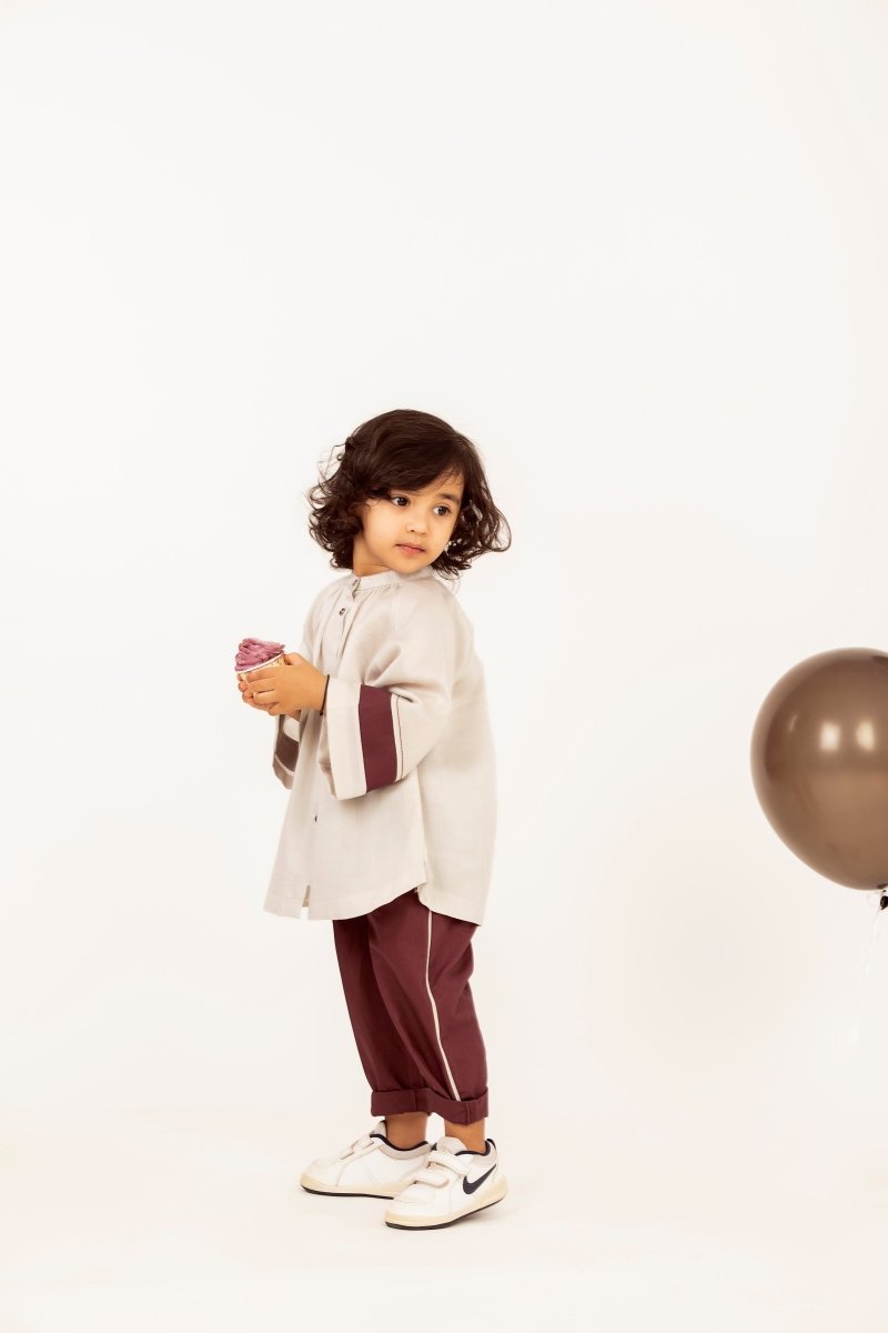 Peasant Top Co-ord- Ash Grey - Three